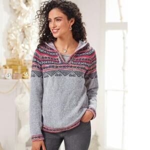 Northstyle Fair Isle hooded sweater wool Aztec southwestern
